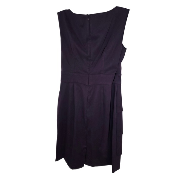 Connected Apparel Women Purple Beaded Neckline Tiered Sheath Dress Size 6 - Picture 9 of 11
